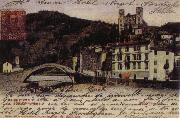 Pierre Renoir View at Dolce Acqua with the Borgho Antico the bridge over the Nervia and the Doria Castle Postcard oil painting picture wholesale